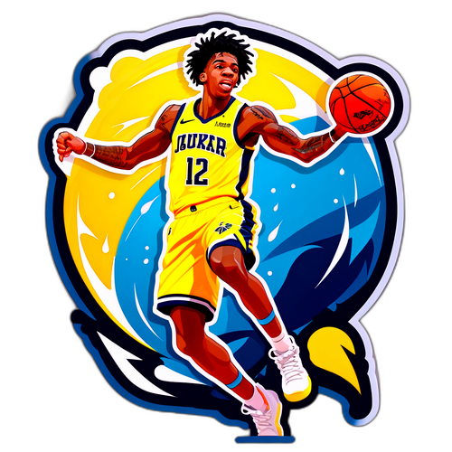 Autocollant captivant de Ja Morant en action