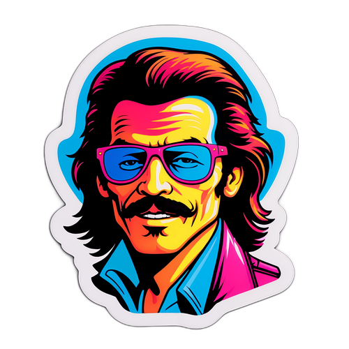 Autocollant rétro inspiré des musiciens des années 80