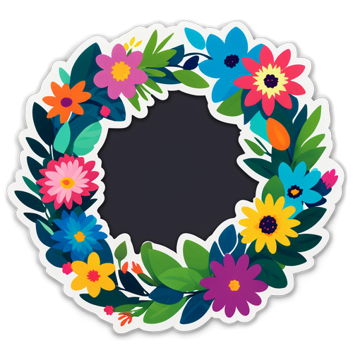 Vibrant Floral Wreath with Colorful Blooms