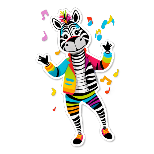 Dansende zebra i funky outfit