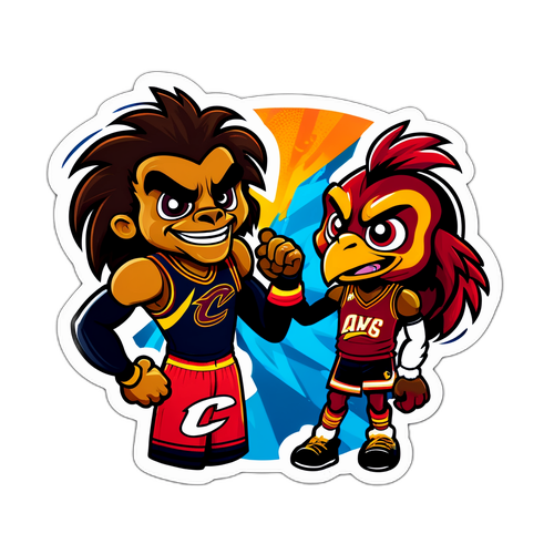 Vibrant Sticker ng Labanan ng Cavaliers at Hawks