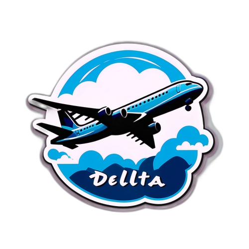 Stylized na Eroplano na may salitang 'Delta'