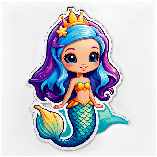 Cute Mermaid Princess Sticker
