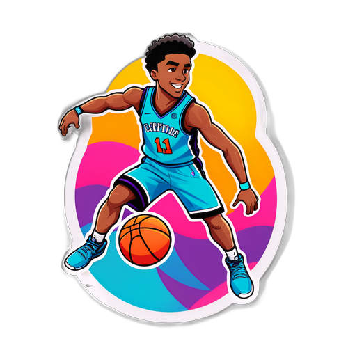 Playful Basketball Moves Sticker