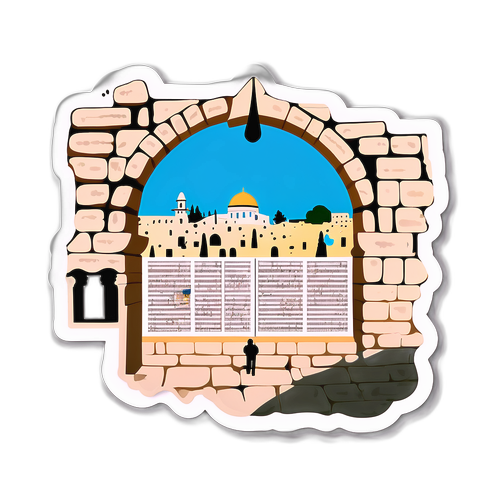 כותל המערבי עם פתקים תפילה