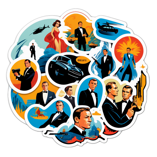 Autocollant inspiré des films de James Bond