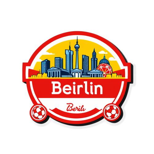 Union Berlin Logo mit Fußballmotiven und Berliner Skyline