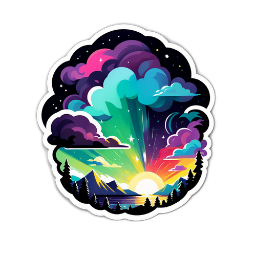 Svarta moln med ljus som bryter igenom