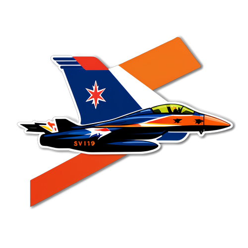 Design cu un avion de vânătoare și steagul olandez pentru a sărbători succesul lui Verstappen