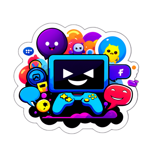 Милий наліпка персонажа, що стрімить на Twitch