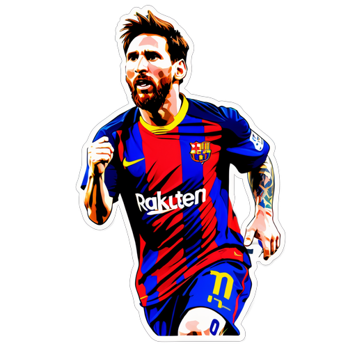 Bold Barcelona Messi Action Sticker