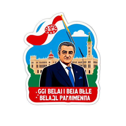 Afiș cu Gigi Becali și un mesaj de leadership
