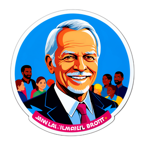 Färgglad klistermärke av Jan Emanuel Brott som inspirerande ledare