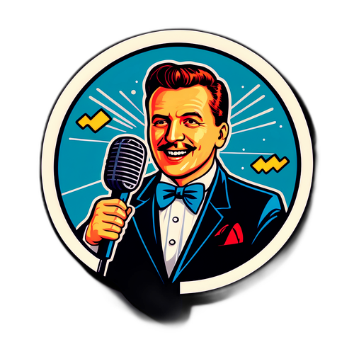 Vintage stylowy naklejka z Andrzejem Ułasiewiczem