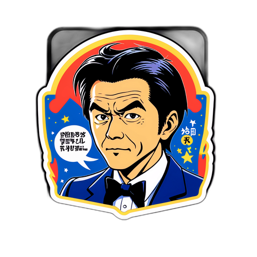 松田優作の名言レトロスタイルステッカー