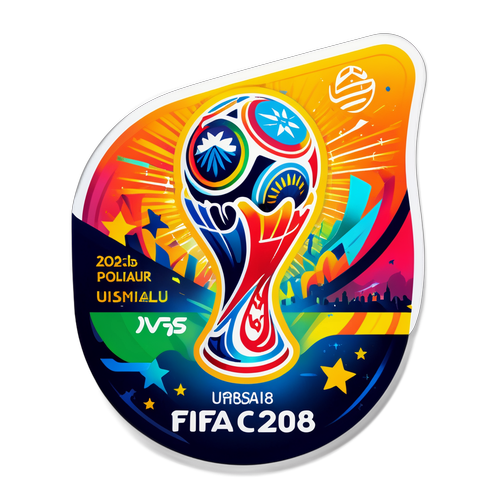 Futuristic Ticket-Style Sticker for FIFA World Cup 2026