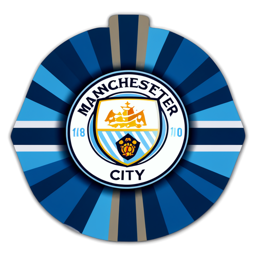 Manchester City-logo med dynamisk bakgrunn