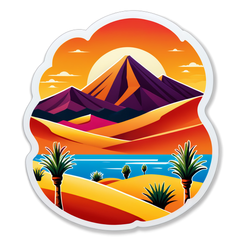 Sticker illustrant des paysages marocains