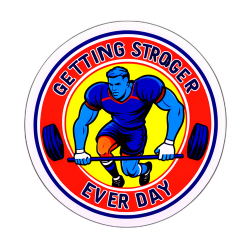 สติ๊กเกอร์โชว์การฝึกซ้อมฟุตบอลและข้อความ 'กำลังแข็งแกร่งขึ้นทุกวัน'