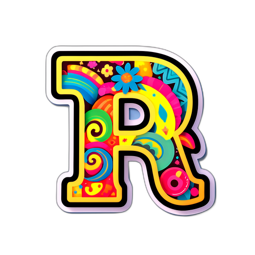 रंगीन पैटर्नों और खेलकूद फोंट के साथ R