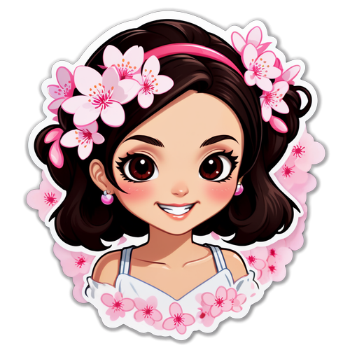 Ang Cute na Kartoon ni Maria Ozawa na May Iconic na Gupit at Maligayang Mukha sa Gitna ng Mga Cherry Blossom!