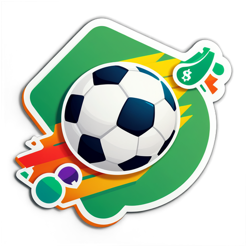 Vibrant Football and Stock Market Fusion Sticker