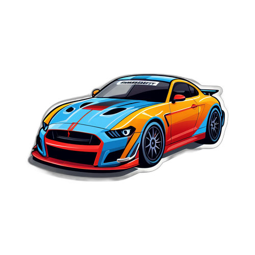 股票市場競速主題貼紙設計