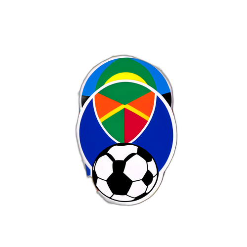Sticker Bendera Negara dengan Grafik Bola Sepak