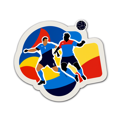 Sticker cu handbal - Echipele Franței și României