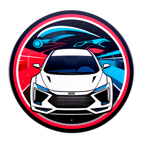 Um adesivo moderno do BYD Atto 8