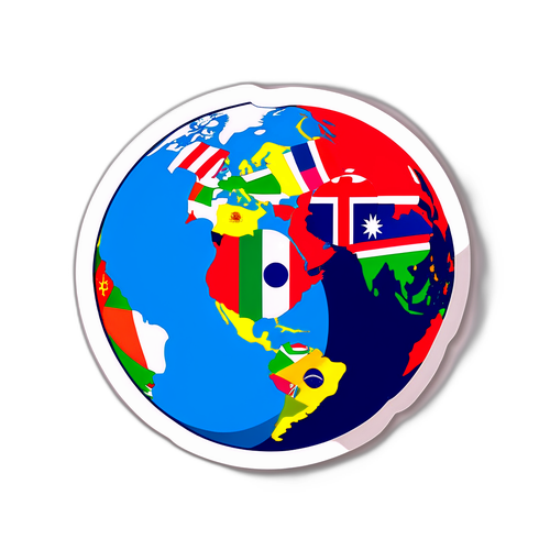 Adesivo das Bandeiras dos Países do BRICS