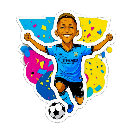 Stiker Karikatur Richarlison Merayakan Gol