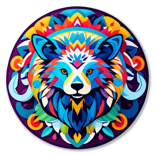 Colorful Mandala with Animal and Geometric Elements