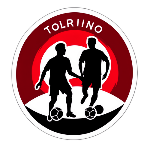 토리노와 밀란 경기를 기념하는 축구 실루엣 디자인