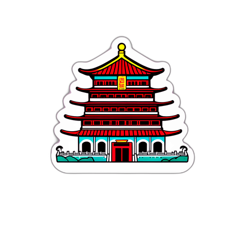 未来发展标志性建筑贴纸