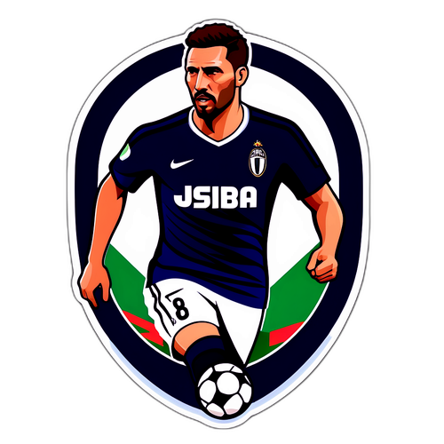 Serie A Sticker med stiliserade lag och spelare