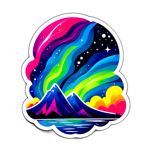 Abstrakt klistremerke av Nordlys