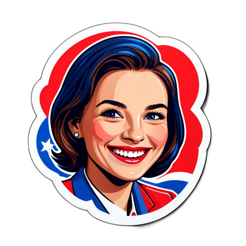 Playful Political Sticker of Karoline Leavitt