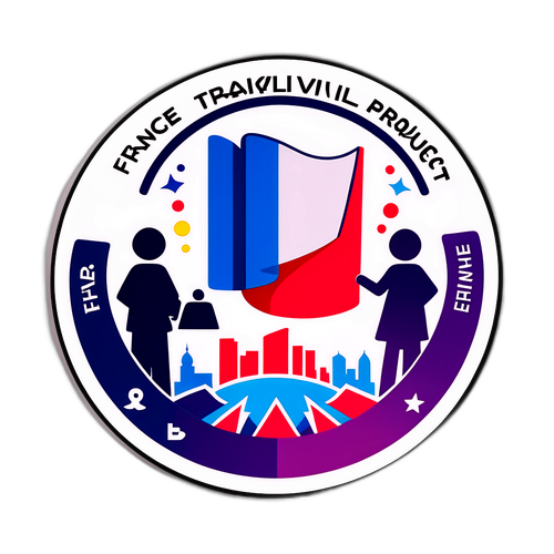 Autocollant représentant le projet France Travail