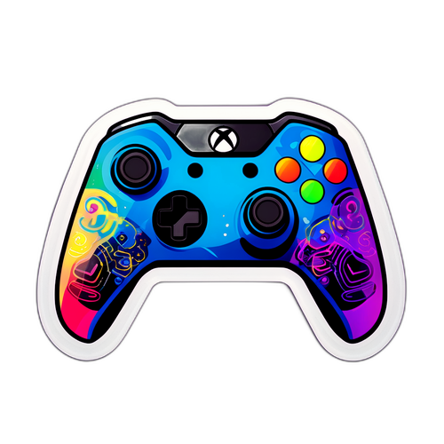 Наклейка Xbox: контур ігрового контролера на яскравому фоні