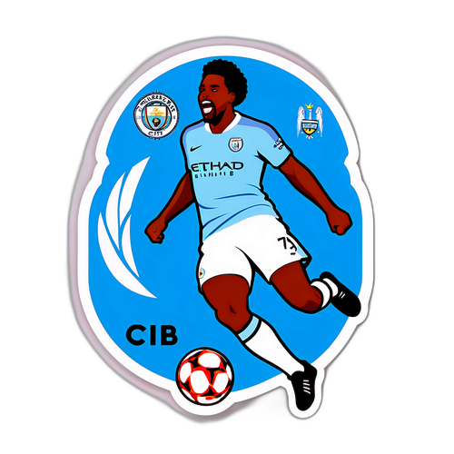 Sticker cầu thủ Manchester City ăn mừng bàn thắng