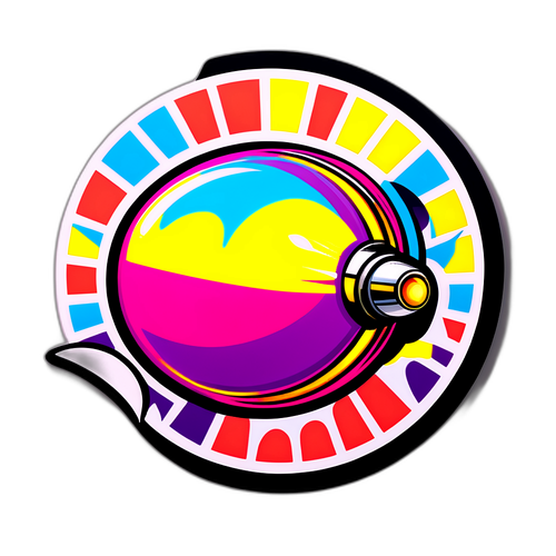 Креативная наклейка с пулевым шаром в стиле поп-арт