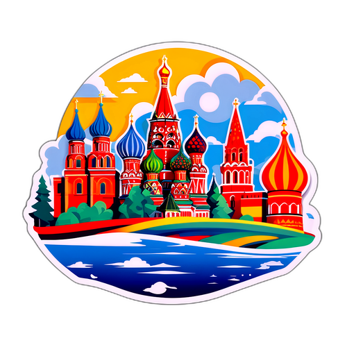 Éléments graphiques de la Russie dans un paysage moderne