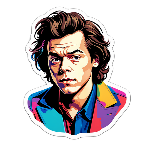 Stylowy naklejka przedstawiająca Harry'ego Stylesa