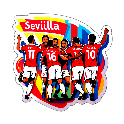 Sticker đội Sevilla ăn mừng bàn thắng