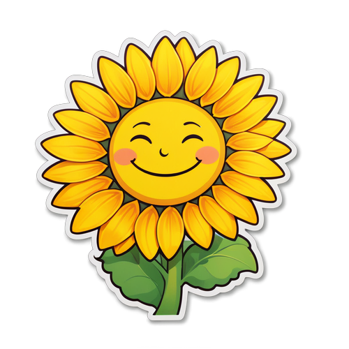 Happy Sunflower with 'Spread Sunshine' Text