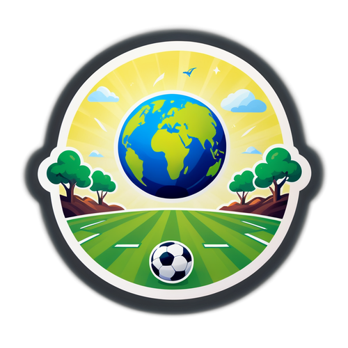 Ilustração de Campo de Futebol e Natureza