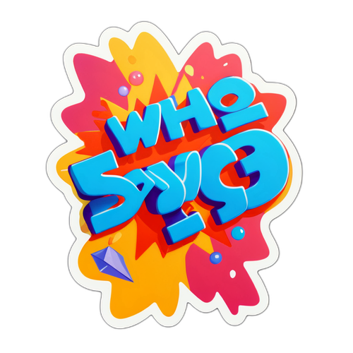 A Sticker von Celebrity Big Brother mit der Inschrift 'Who stays in?'