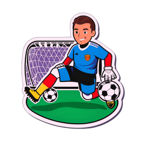 สติกเกอร์การ์ตูนของผู้รักษาประตูฟุตบอล