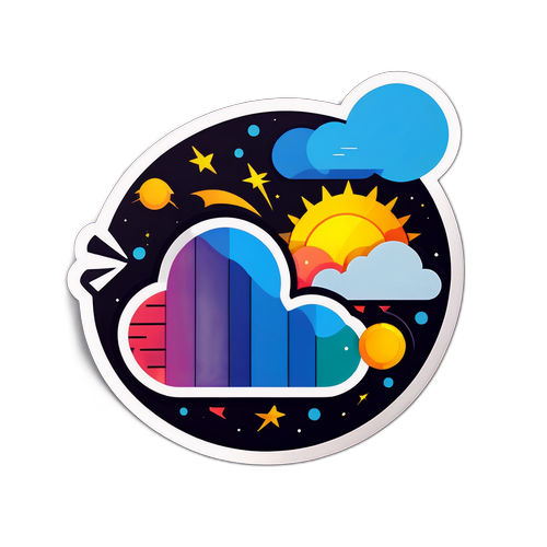 Стикер с яркими природными элементами для прогнозирования магнитных бурь